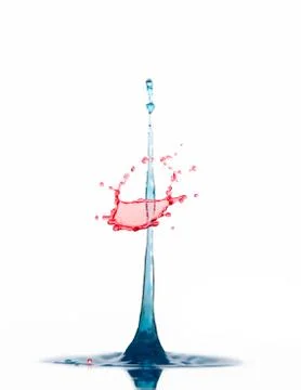 Abstract created from red and blue water drops against a white background Stock Photos