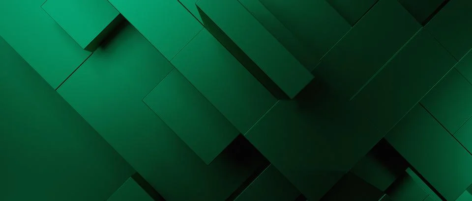 Abstract Creative 3D Cubes Three Dimensional Green Banner Background 3D Rende Stock Photos