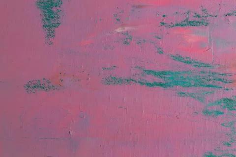 Abstract creative background: chaotic stains of oil paint on linen canvas wit Stock Photos
