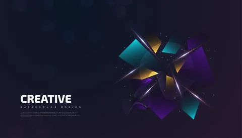 Abstract Creative Background with Colorful Gradient Shapes and Glowing Effect Stock Illustration