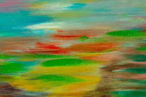 Abstract creative background: light bright chaotic spots of oil paint on line Stock Photos