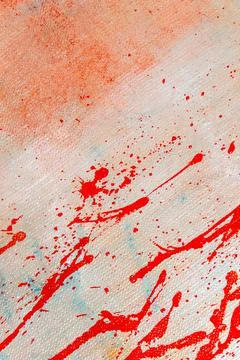 Abstract creative background: red blurred spots and splashes with stains of c Stock Photos