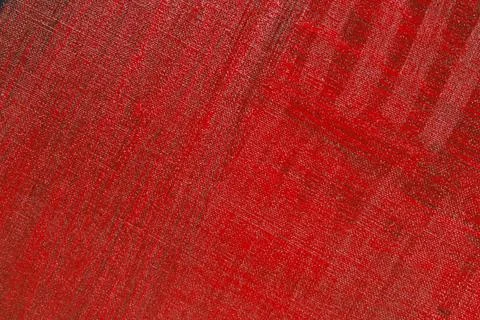 Abstract creative background: red stain of colored primer when toning the can Foto stock