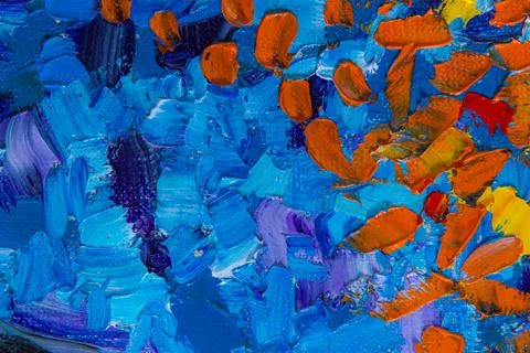 Abstract creative background: streaks and strokes of bright oil paint on line Stock Photos