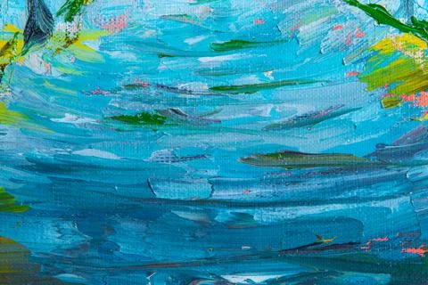Abstract creative background: streaks and strokes of bright oil paint on line Stock Photos