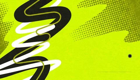 Abstract Creative Background with Wavy Lines, Halftones and Texture Effects Illustrazione stock