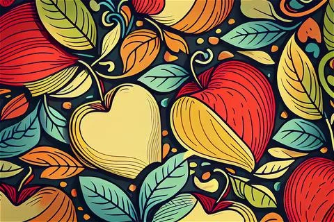 Abstract creative beautiful fruit pattern Illustrazione stock