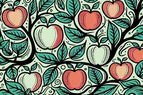 Abstract creative beautiful fruit pattern Illustrazione stock