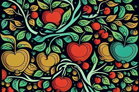 Abstract creative beautiful fruit pattern Stock Illustration