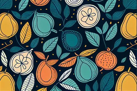 Abstract creative beautiful fruit pattern Illustrazione stock