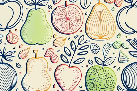 Abstract creative beautiful fruit pattern Illustrazione stock