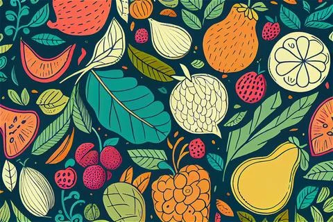 Abstract creative beautiful fruit pattern Illustrazione stock