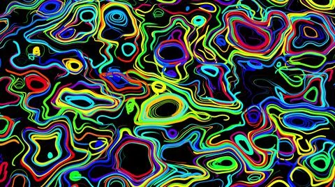 Abstract creative bg with curled lines like trails of different colors. Lines Stockillustratie