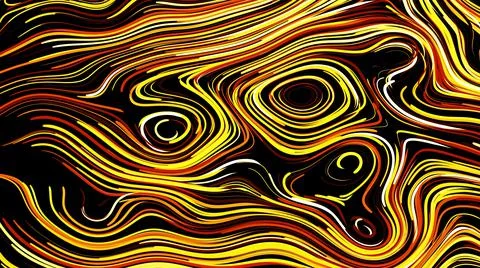 Abstract creative bg with curled lines like yellow trails on surface. Lines form Stock Illustration