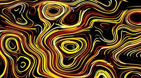 Abstract creative bg with curled lines like yellow trails on surface. Lines form Stock Illustration