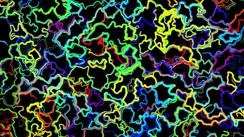 Abstract creative bg with curled lines like trails of different colors. Lines Stock Illustration