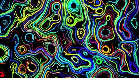Abstract creative bg with curled lines like trails of different colors. Lines Illustrazione stock