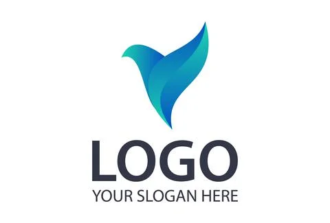 Abstract Creative Blue Color Flying Eagle Bird Logo Design	 Illustrazione stock