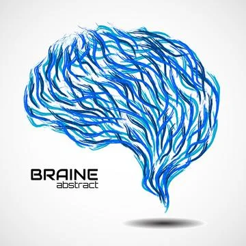 Abstract creative brain with paint strokes stock. Colorful vector illustratio Stock Illustration