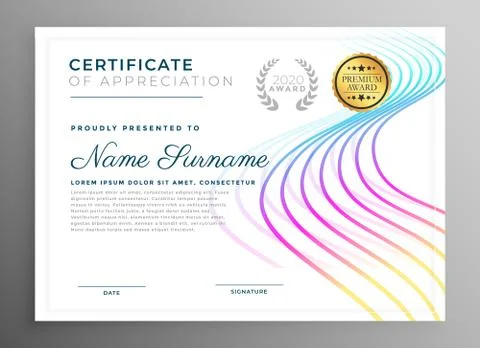 Abstract creative certificate template design Stock Illustration