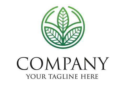 Abstract creative circle green three leaf organic nature concept logo design	 Stock Illustration