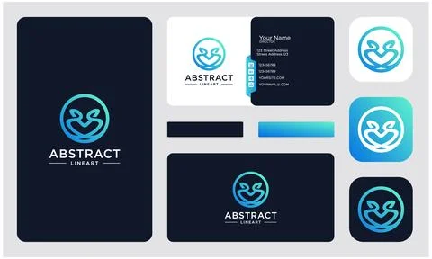 Abstract creative circle logo design. blue gradient color Stock Illustration
