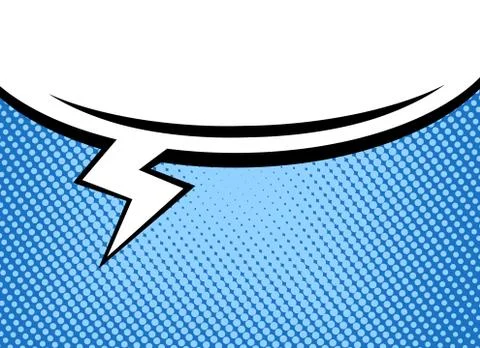 Abstract creative comic pop art style speech bulb on retro dot blue backgroun Stock Illustration