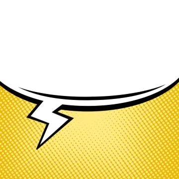 Abstract creative comic pop art style empty speech bulb on retro dot yellow b Stock Illustration