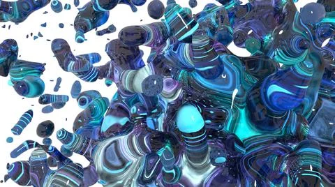 Abstract creative composition with liquid glass against white Stock Illustration