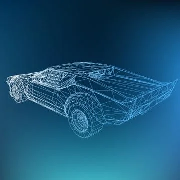 Abstract Creative concept vector background of 3d car model. Sports car Stock-Illustration