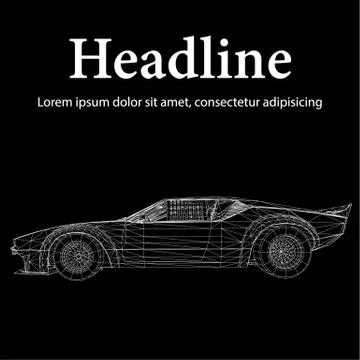 Abstract Creative concept vector background of 3d car model. Sports car Stock-Illustration