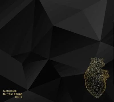 Abstract Creative concept vector background of the human heart. Polygonal design Stock Illustration