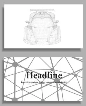 Abstract Creative concept vector background of 3d car model. Sports car. Poly Illustrazione stock
