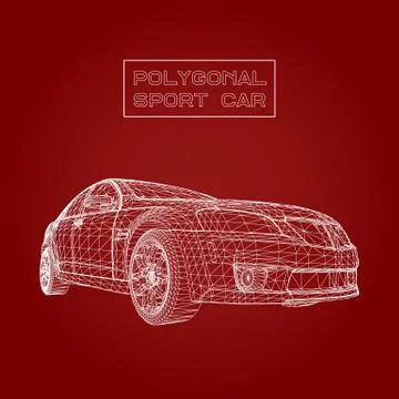 Abstract Creative concept vector background of 3d car model. Sports car 스톡 일러스트