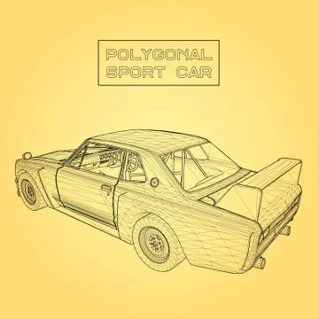 Abstract Creative concept vector background of 3d car model. Sports car Stock-Illustration