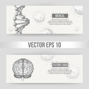 Abstract Creative concept vector background of the human brain. Polygonal des Stock Illustration