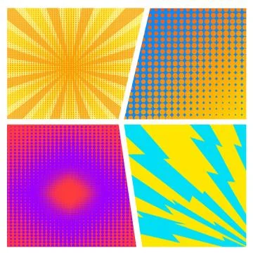 Abstract Creative concept vector comics pop art style blank layout template w Stock Illustration