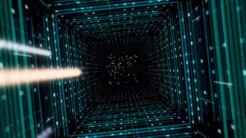 Abstract creative cosmic background, hyper jump into another galaxy through the Stock Footage 124467898