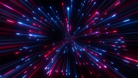 Abstract creative cosmic background. Hyper jump into another galaxy, neon light Stock Footage 142145140