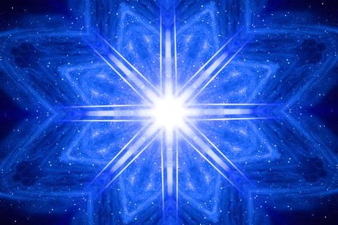 Abstract creative cosmic background. Speed of light, neon glowing rays in mot Stock Illustration