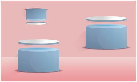 Abstract creative design of small and big circles on pink background Illustrazione stock