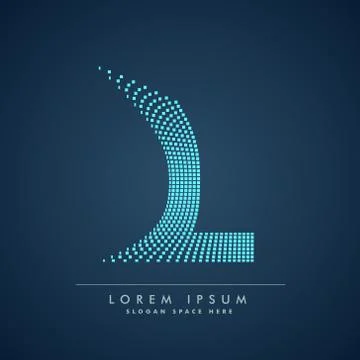 Abstract creative dots logo letter L Illustrazione stock