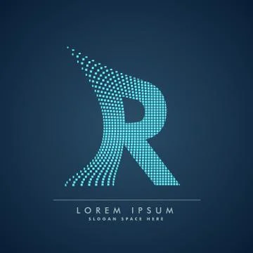 Abstract creative dots logo letter R Stock Illustration