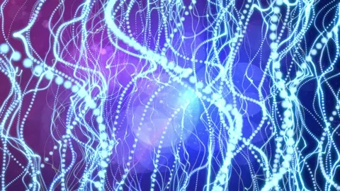 Abstract creative energy particles lines. Shiny design, glowing lights partic Stock Footage 147004628