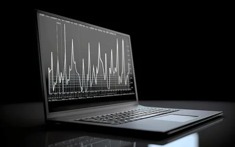 Abstract creative financial graph on modern laptop screen, forex and investment 스톡 사진
