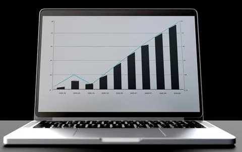 Abstract creative financial graph on modern laptop screen, forex and investment Foto stock