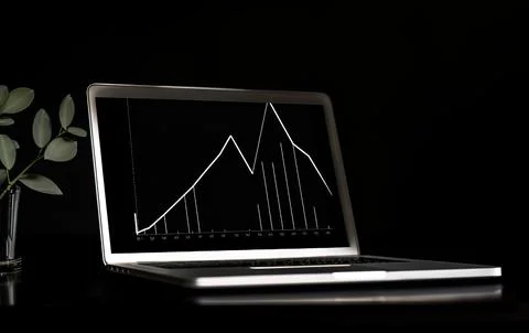 Abstract creative financial graph on modern laptop screen, forex and investment Foto stock