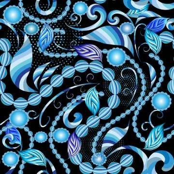 Abstract creative floral seamless pattern. Stock Illustration