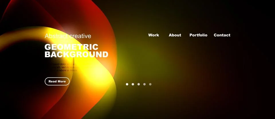 Abstract creative geometric background design. Website header with navigation 스톡 일러스트