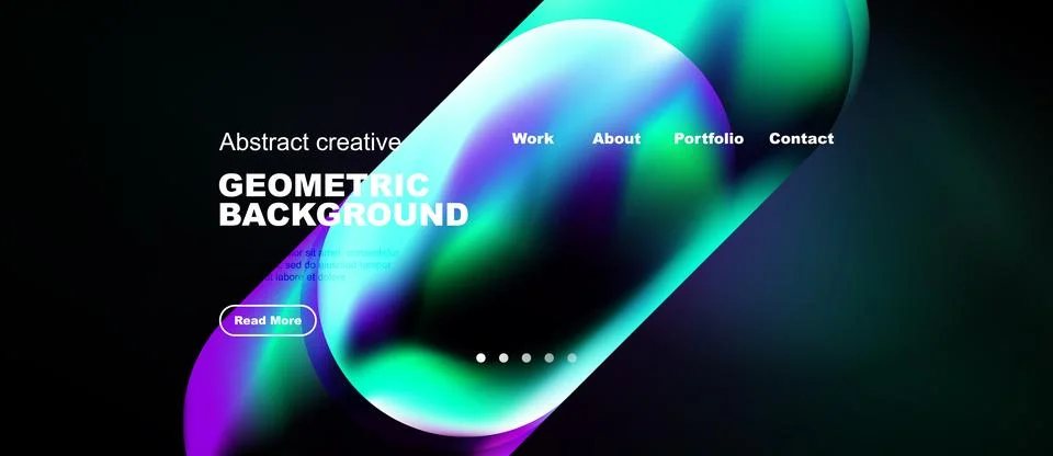 Abstract creative geometric background design. Website header with navigation Stock Illustration